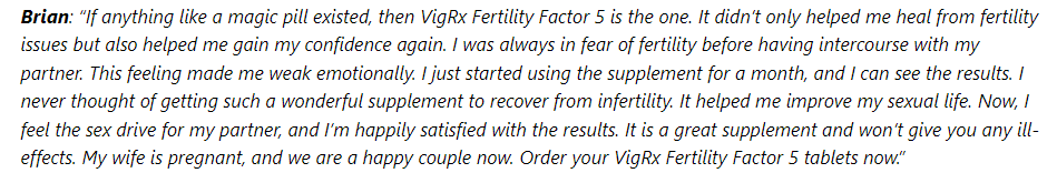 VigRX Fertility Factor Review 3